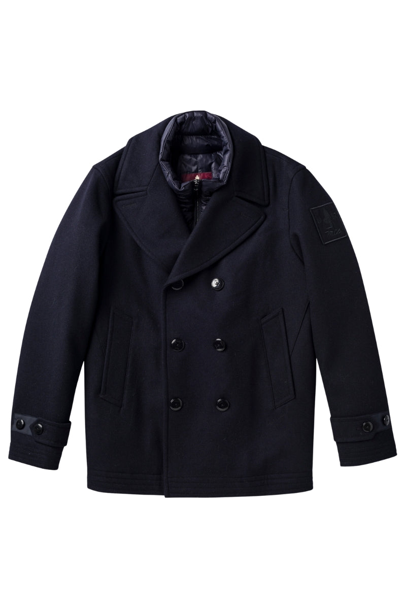 Giacca Uomo Mr. Peacoat - Doppiopetto Nautico, Impermeabile, Con Fodera Camouflage